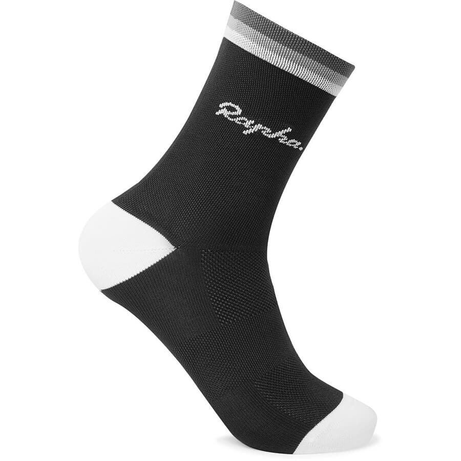 Rapha Logo Socks Apparel Rapha Black/Grey/Carbon Grey SM 