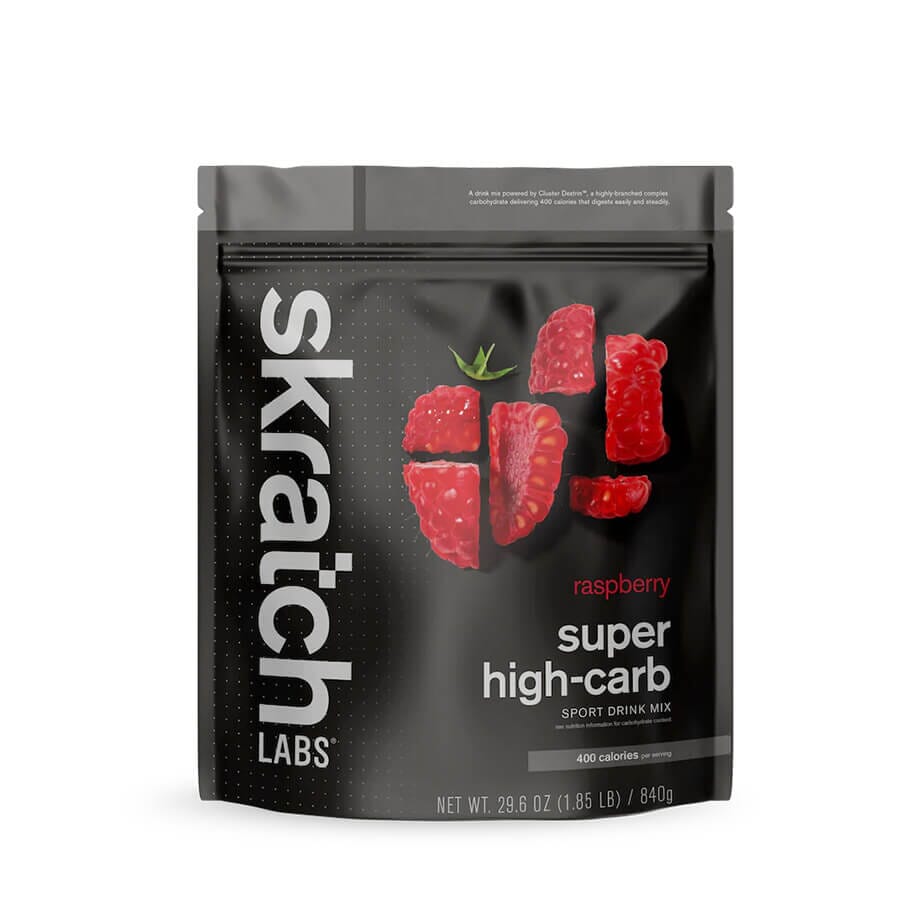 Skratch Super High-Carb Sport Drink Mix Accessories Skratch Labs Raspberry 840g 8 Serving Resealable Bag 
