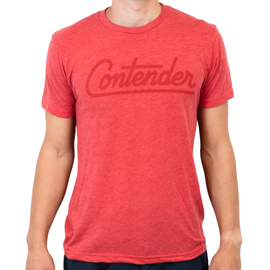 Contender Bicycles Red Script T-Shirt Apparel Contender Bicycles S 