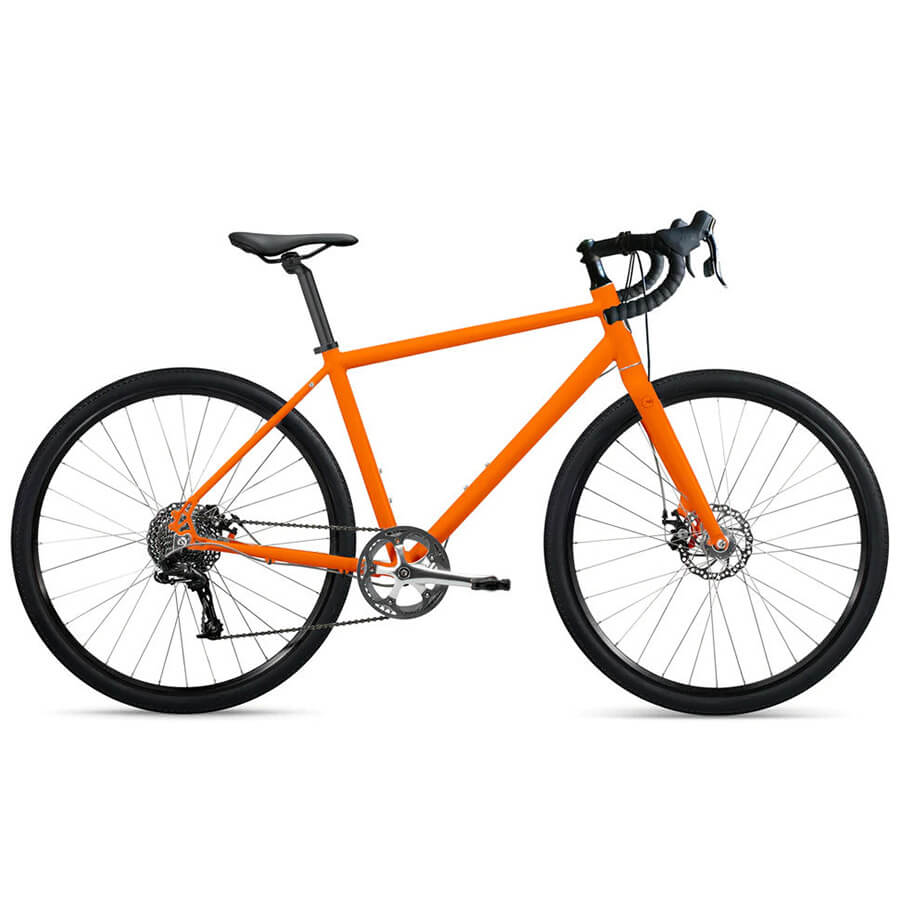 Roll A:1R Adventure Bike Bikes Roll Bicycle Company Solar Orange With Matte Black Components Men's Size 2 
