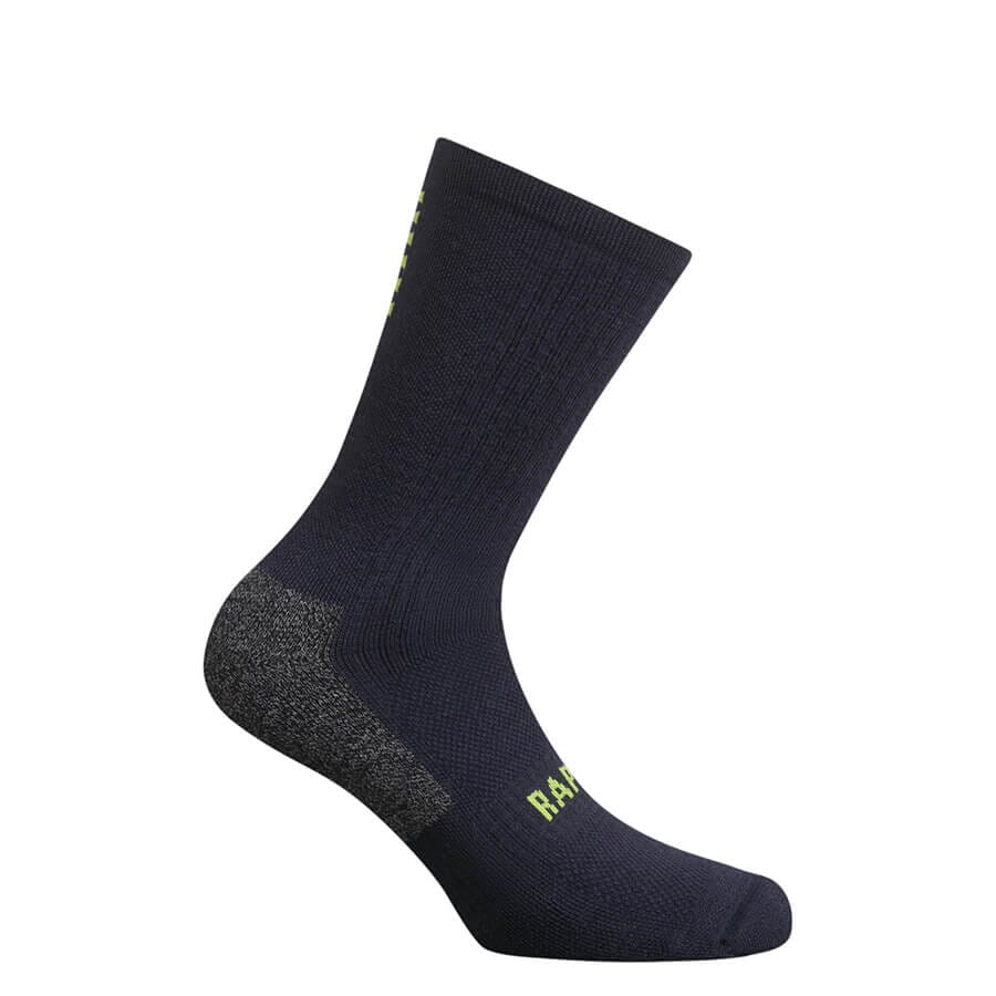 Rapha Pro Team Winter Sock Apparel Rapha Dark Navy/Lime Green SM 