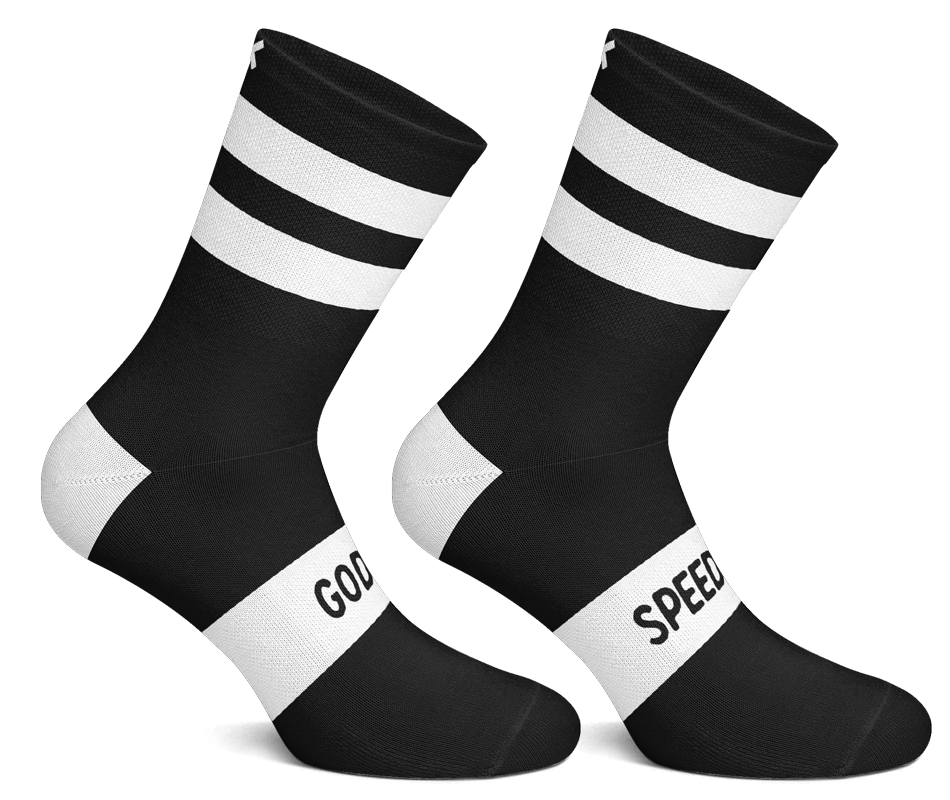 Godspeed Socks Apparel Godspeed Socks Black w/White Stripes SM/MD 
