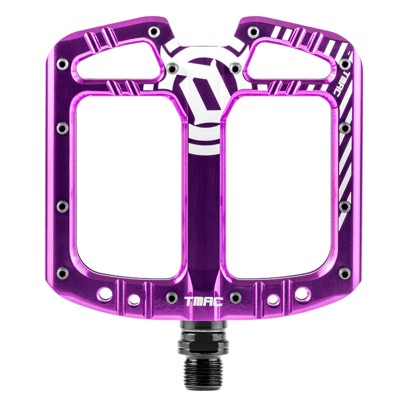 downhill flat pedals Deity TMAC Pedals Purple
